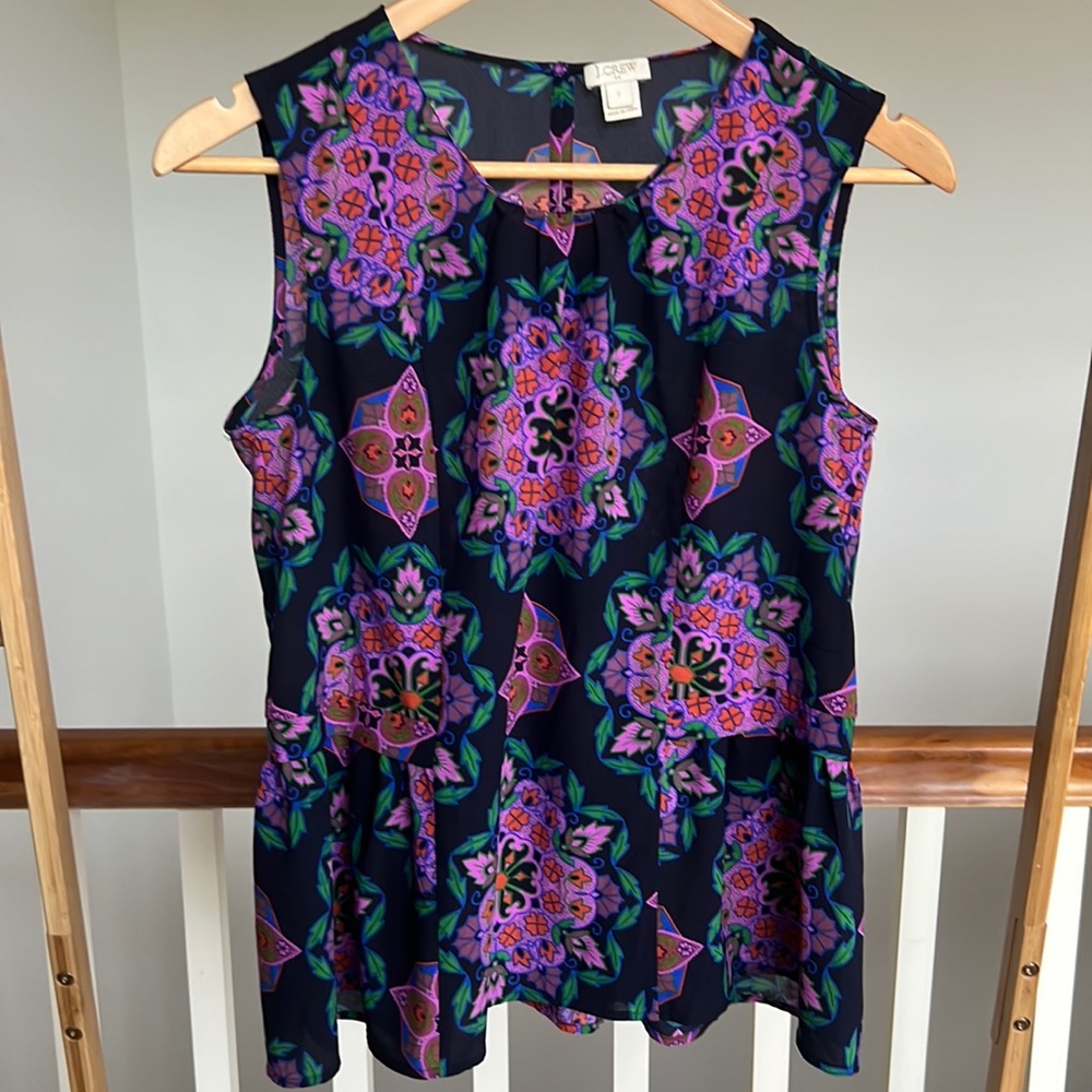 J.crew Beautiful Peplum blouse size 2